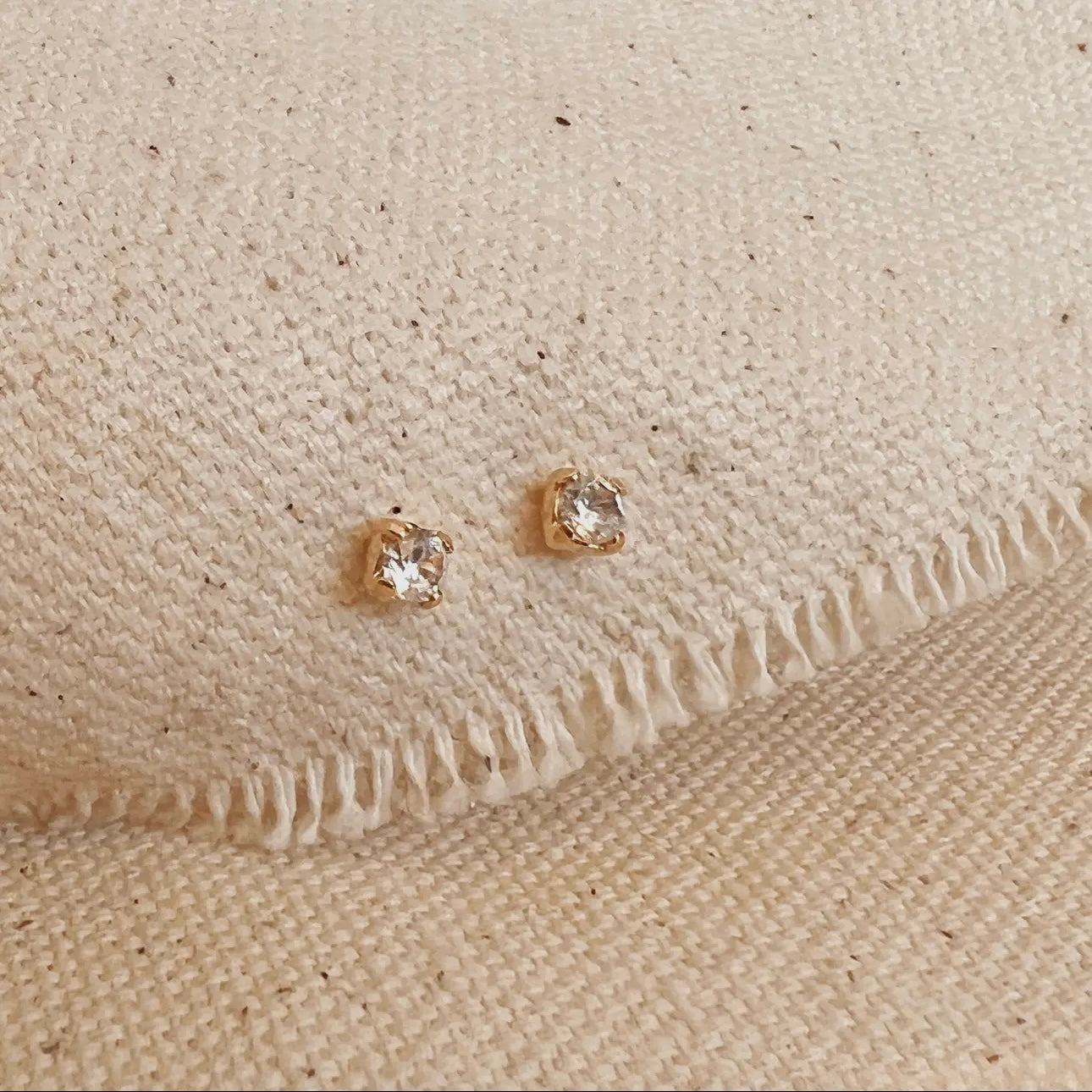 18k Gold-Filled 2mm Cubic Zirconia Stud