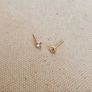 18k Gold-Filled 2mm Cubic Zirconia Stud