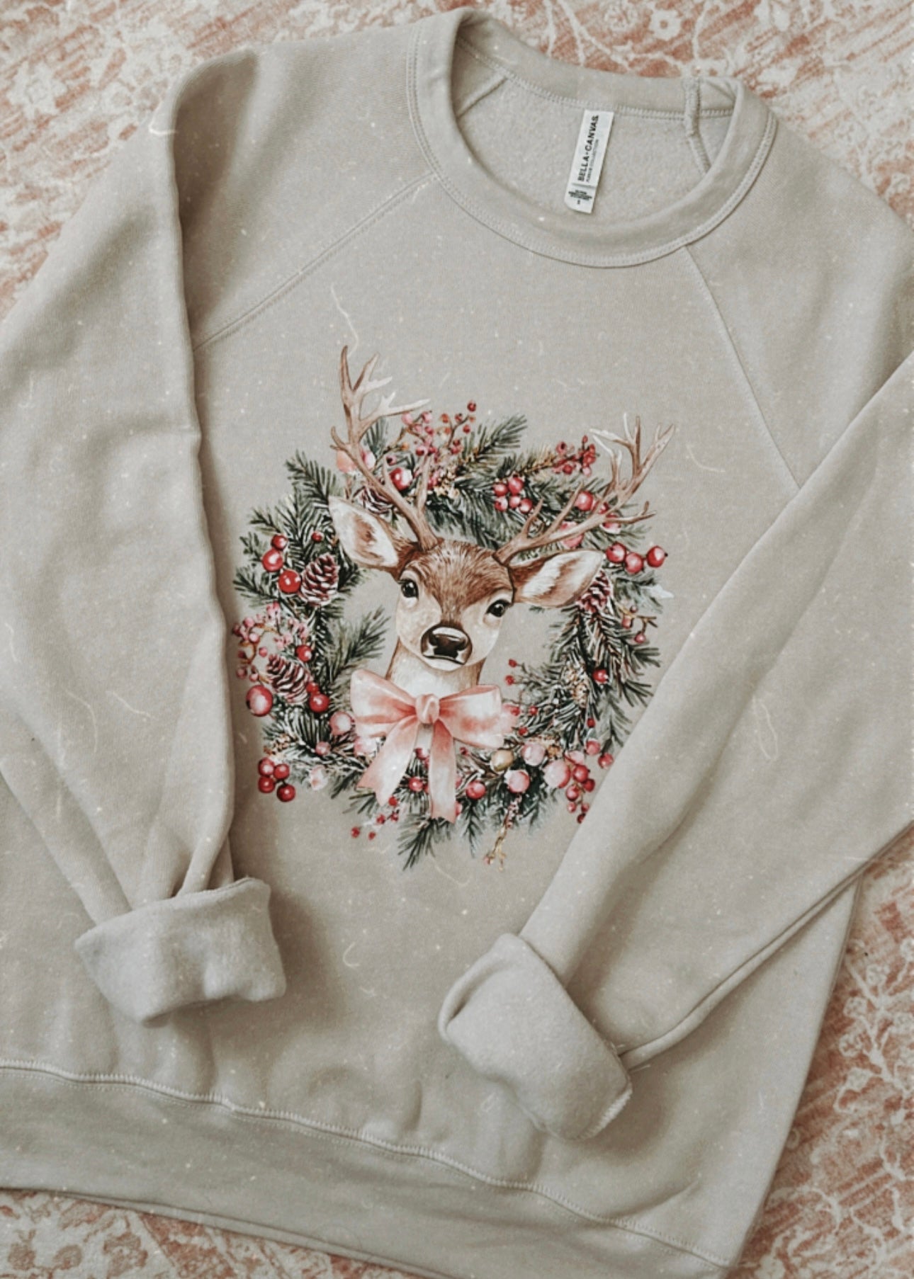 Coquette Deer Wreath Fleece