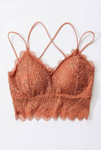 Rust Laced Double Strap Bralette